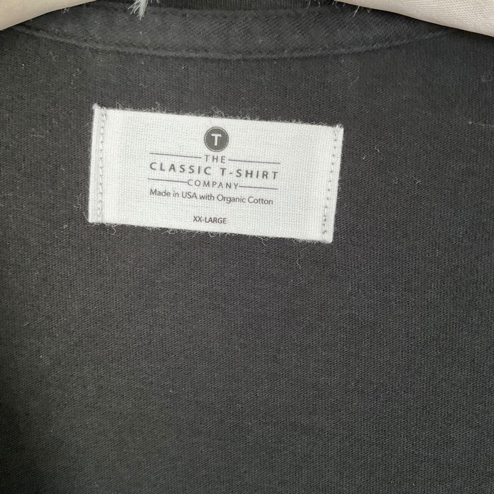 The Classic T-Shirt Company Black V-Neck Organic Cotton Tee XXL Made in USA - Picture 2 of 9